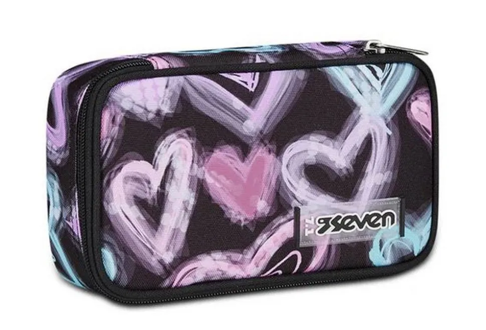 Astuccio scuola Seven Quick Case Freethink Girl Jet Black
