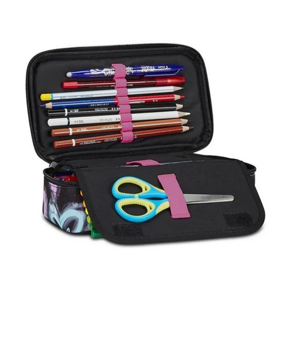 Astuccio scuola Seven Quick Case Freethink Girl Jet Black