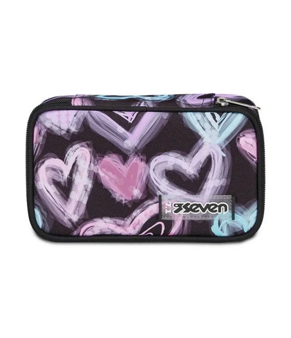 Astuccio scuola Seven Quick Case Freethink Girl Jet Black