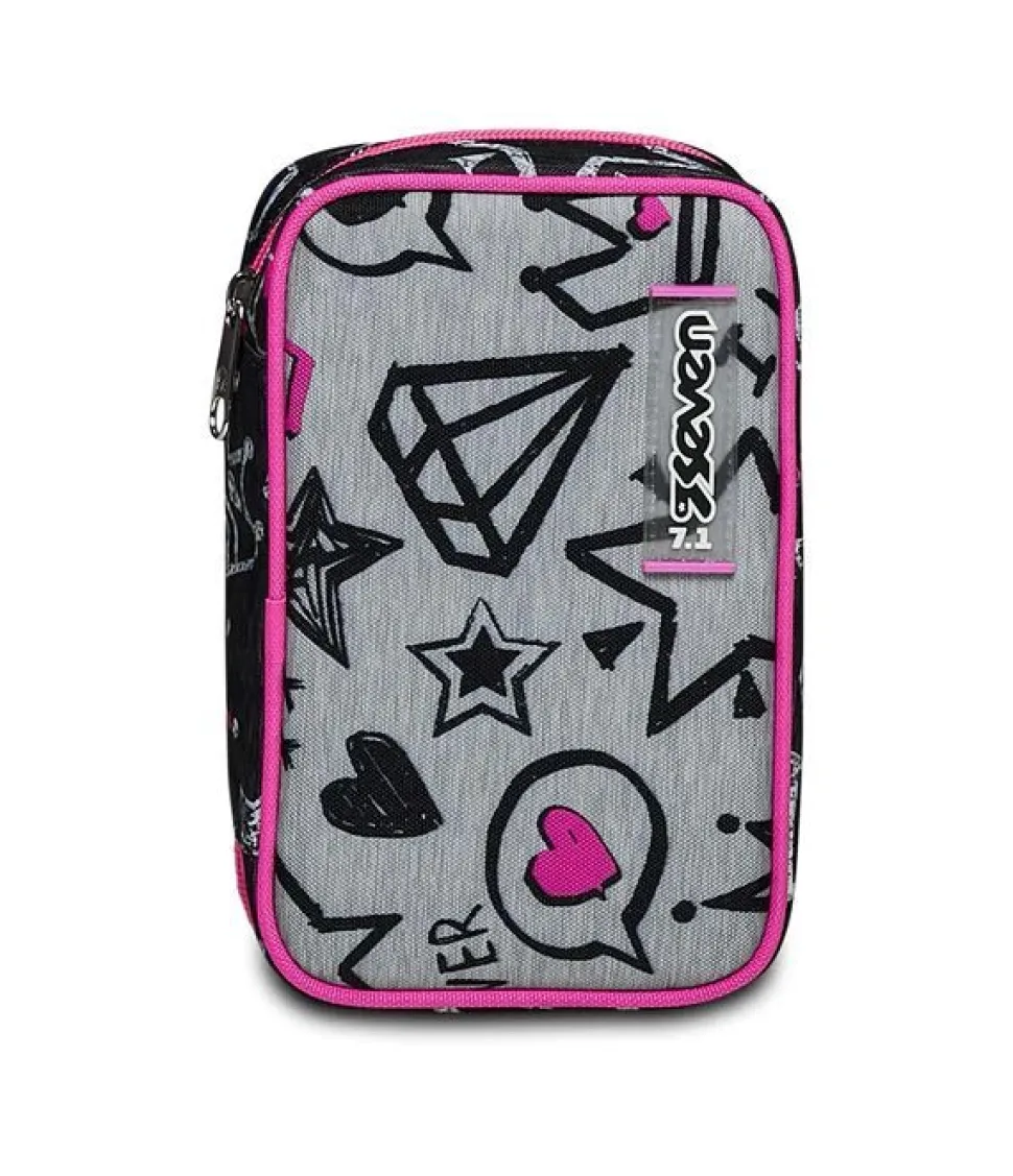 Astuccio scuola Seven Speed Case Zipper Glamy