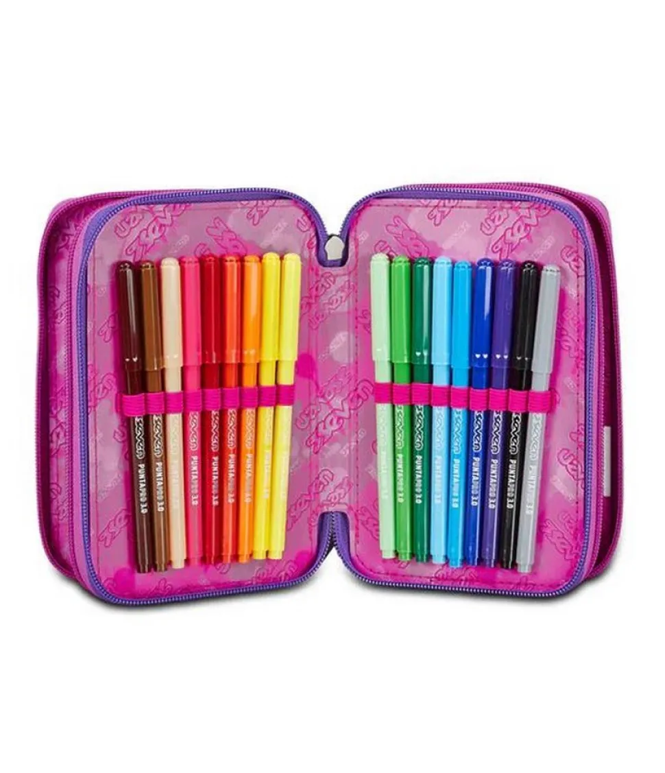 Astuccio scuola Seven 3 zip Bubble Street