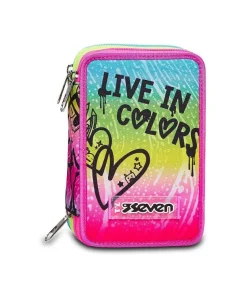 Astuccio scuola Seven 3 zip Colour Expression