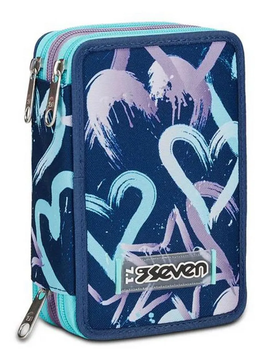 Astuccio scuola Seven 3 zip Crystal Purple