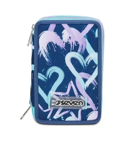 Astuccio scuola Seven 3 zip Crystal Purple