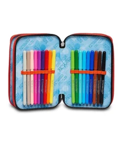 Astuccio scuola Seven 3 zip Fluo Stamp