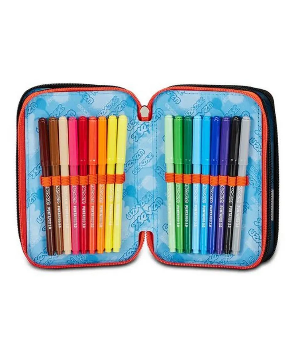Astuccio scuola Seven 3 zip Lightventure