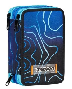 Astuccio scuola Seven 3 zip Mapset Boy