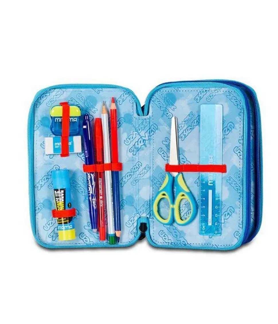 Astuccio scuola Seven 3 zip Mapset Boy