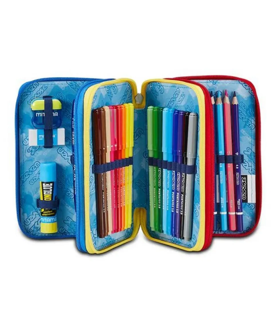Astuccio scuola Seven 3 zip Mark On Boy