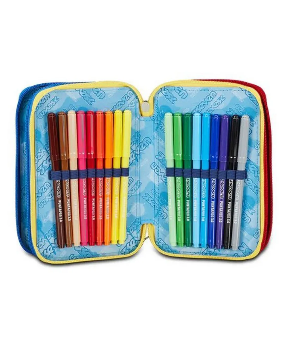 Astuccio scuola Seven 3 zip Mark On Boy