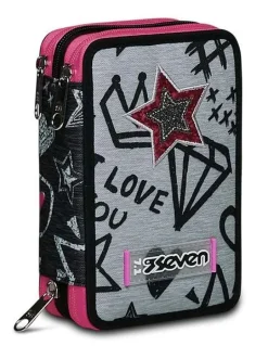 Astuccio scuola Seven 3 zip Zipper Glamy