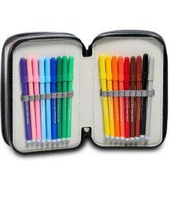 Astuccio scuola 3 zip Fedez x Seven Grigio