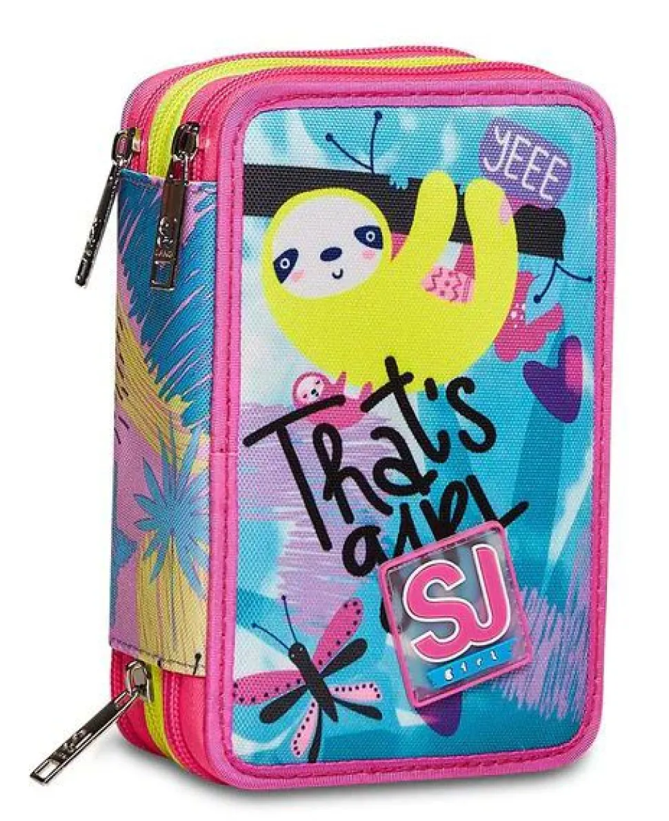 Astuccio scuola 3 zip SJ Clack It Girl
