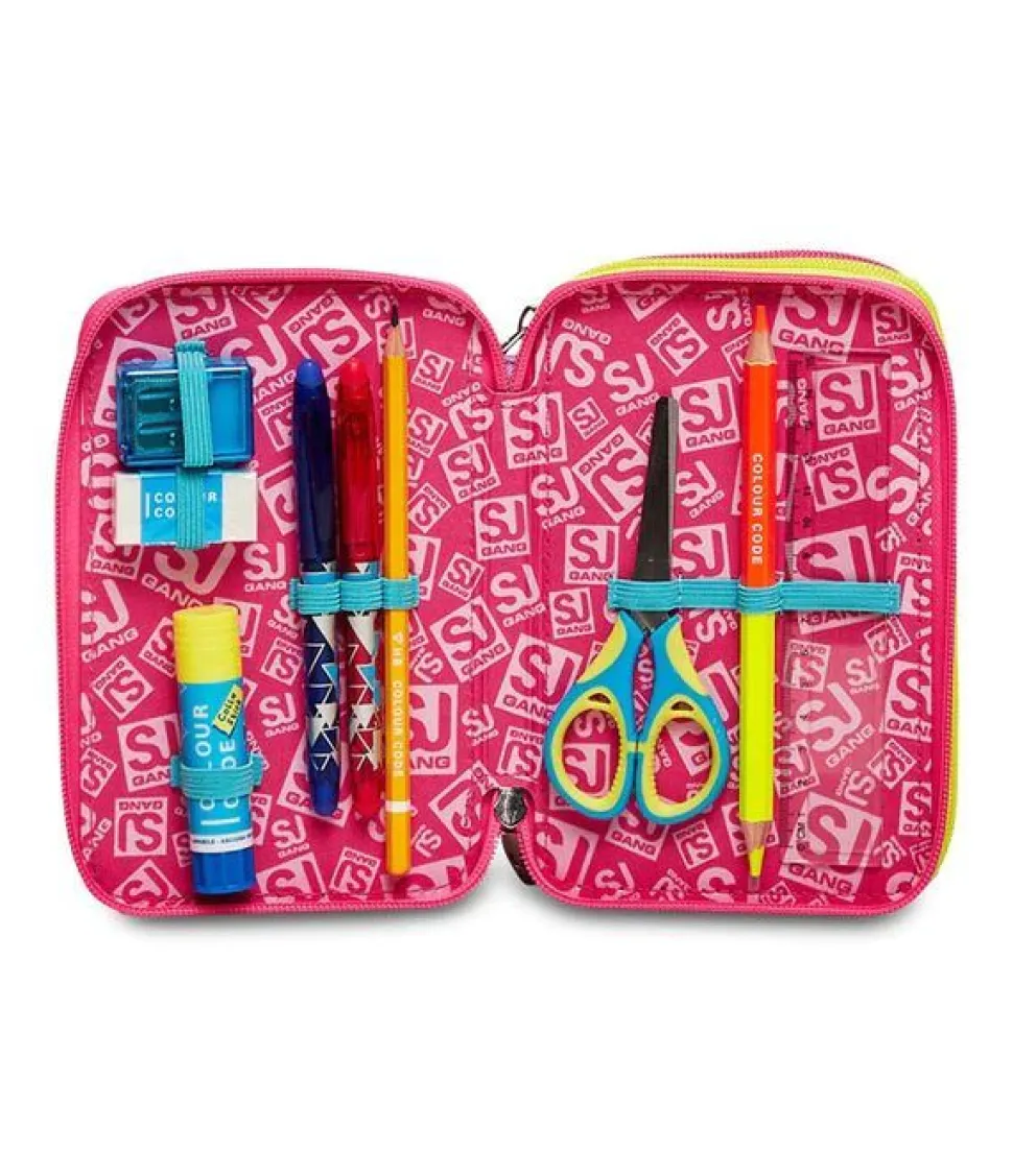Astuccio scuola 3 zip SJ Clack It Girl
