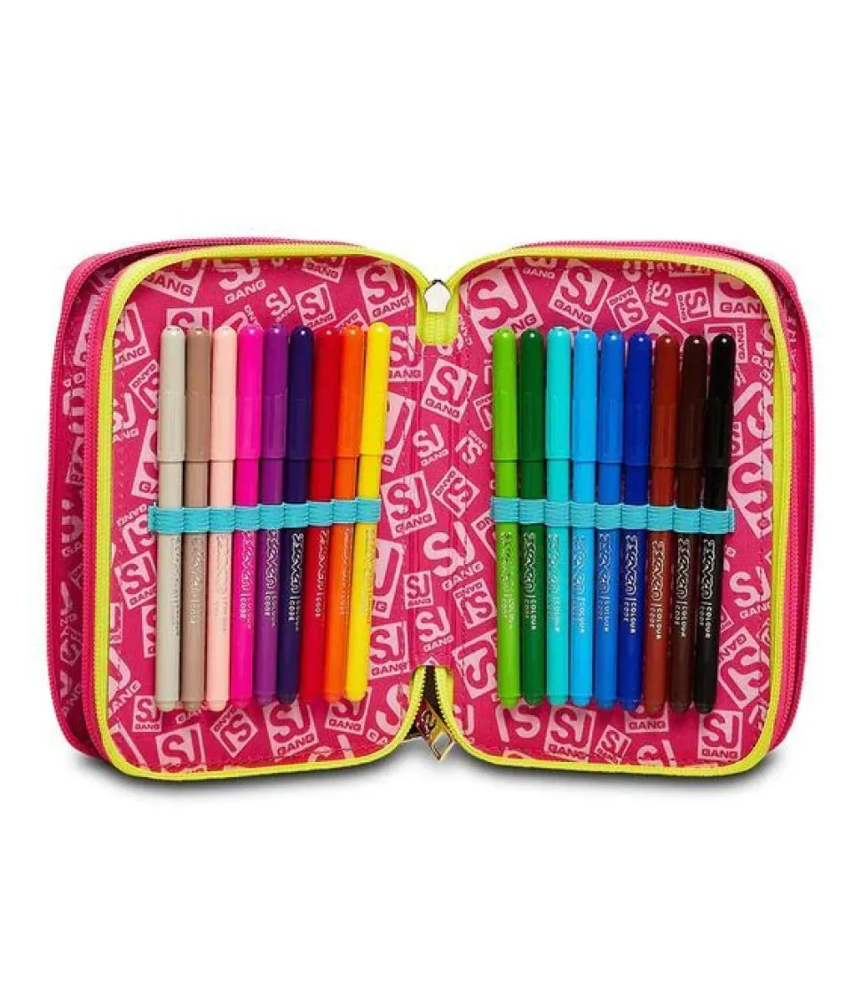 Astuccio scuola 3 zip SJ Clack It Girl