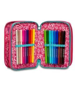 Astuccio scuola 3 zip SJ Gleamled Girl