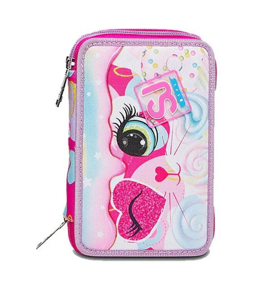 Astuccio scuola 3 zip SJ Heart Lolly