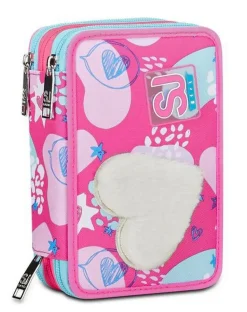 Astuccio scuola 3 zip SJ Pinkfur