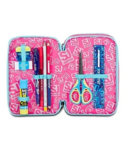 Astuccio scuola 3 zip SJ Pinkfur