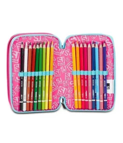 Astuccio scuola 3 zip SJ Pinkfur