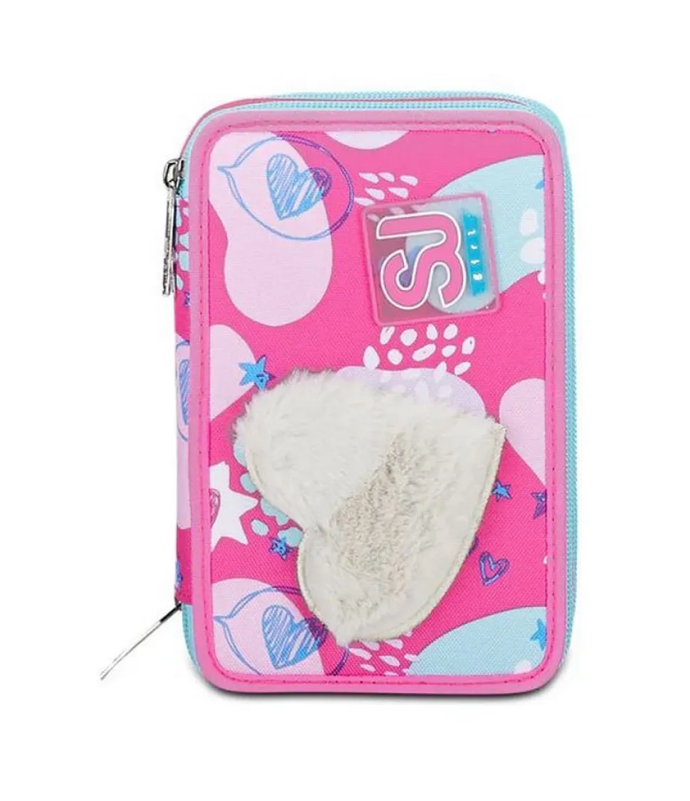 Astuccio scuola 3 zip SJ Pinkfur