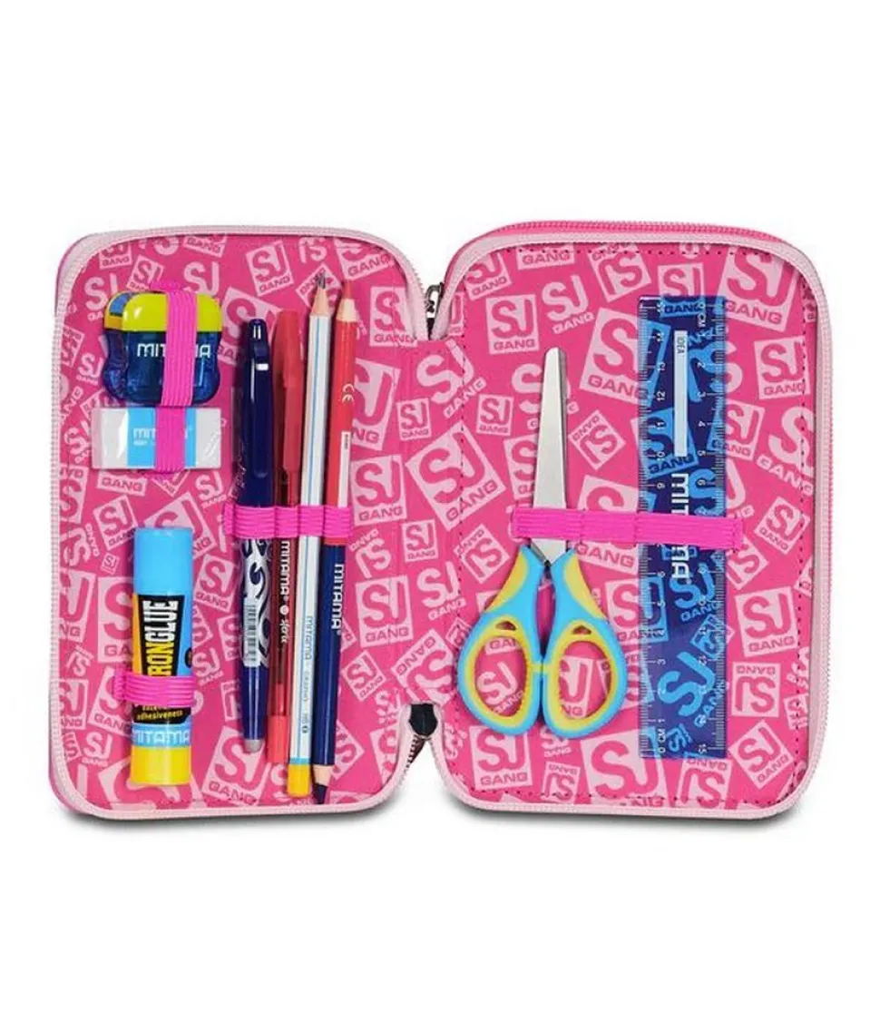 Astuccio scuola 3 zip SJ Pinkhugs