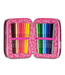 Astuccio scuola 3 zip SJ Pinkhugs