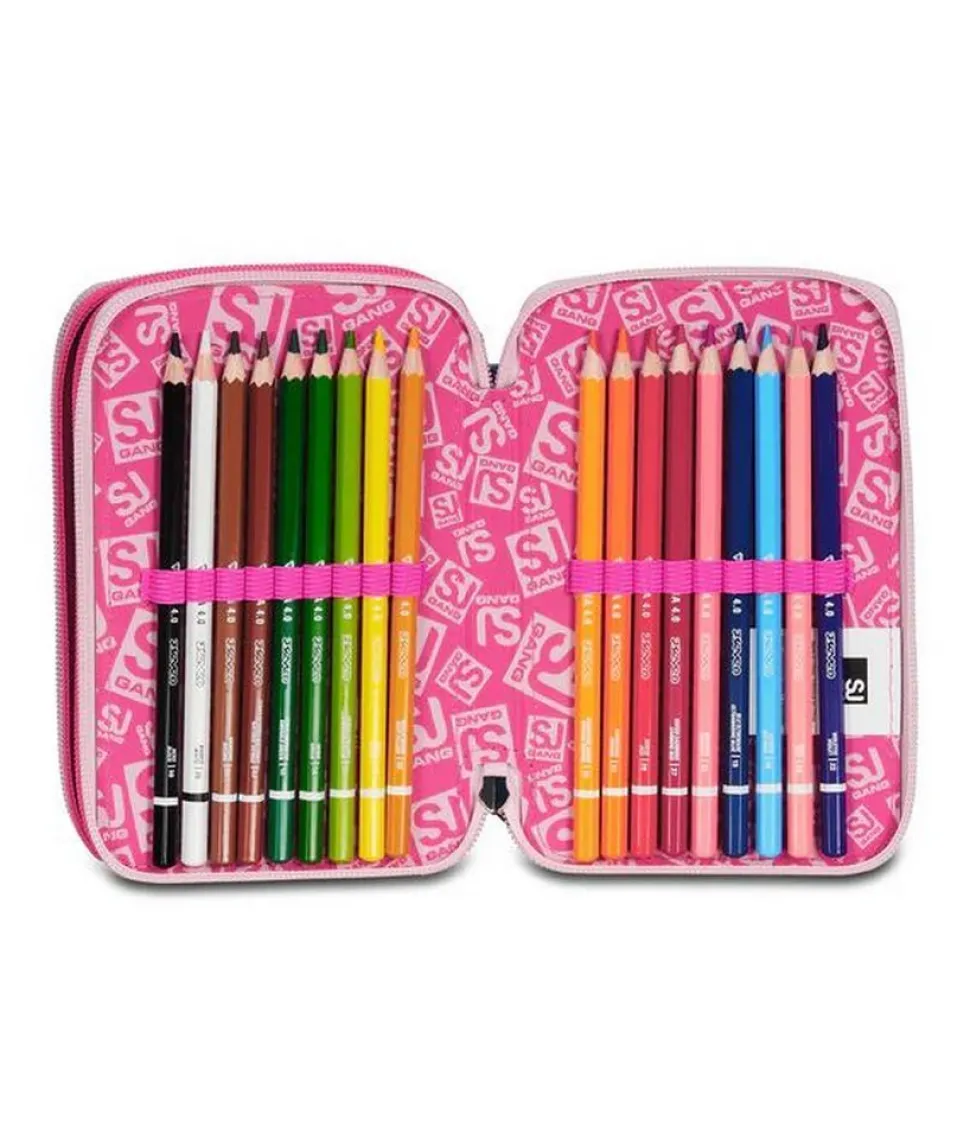 Astuccio scuola 3 zip SJ Pinkhugs