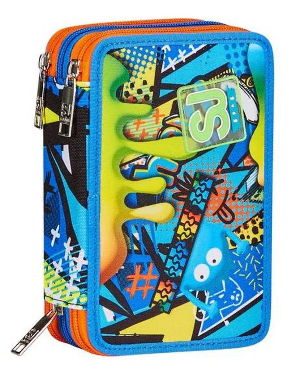 Astuccio scuola 3 zip SJ Sphere Full Boy