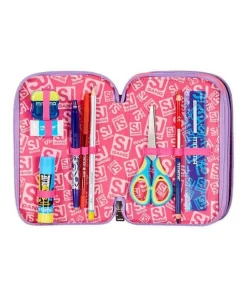 Astuccio scuola 3 zip SJ Sphere Full Girl