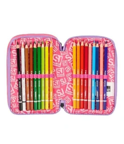 Astuccio scuola 3 zip SJ Sphere Full Girl