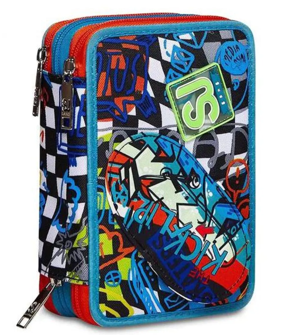 Astuccio scuola 3 zip SJ Trickflip Boy