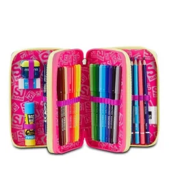 Astuccio scuola 3 zip SJ Unicorn Led