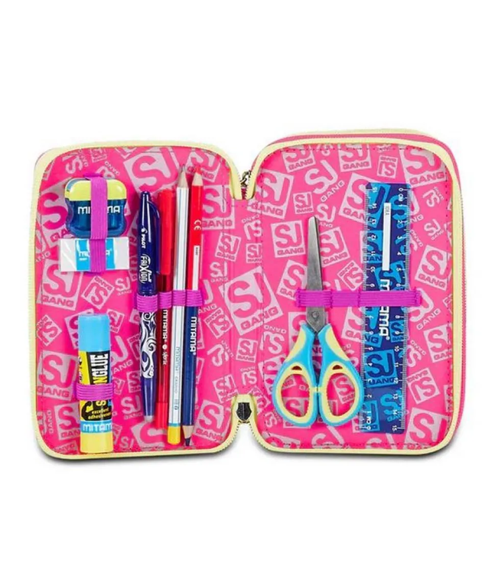 Astuccio scuola 3 zip SJ Unicorn Led