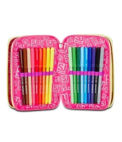 Astuccio scuola 3 zip SJ Unicorn Led
