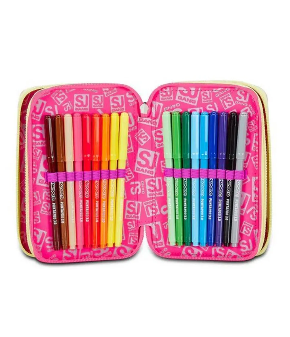 Astuccio scuola 3 zip SJ Unicorn Led