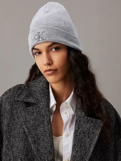 Berretto Calvin Klein Monogram Beanie Grigio