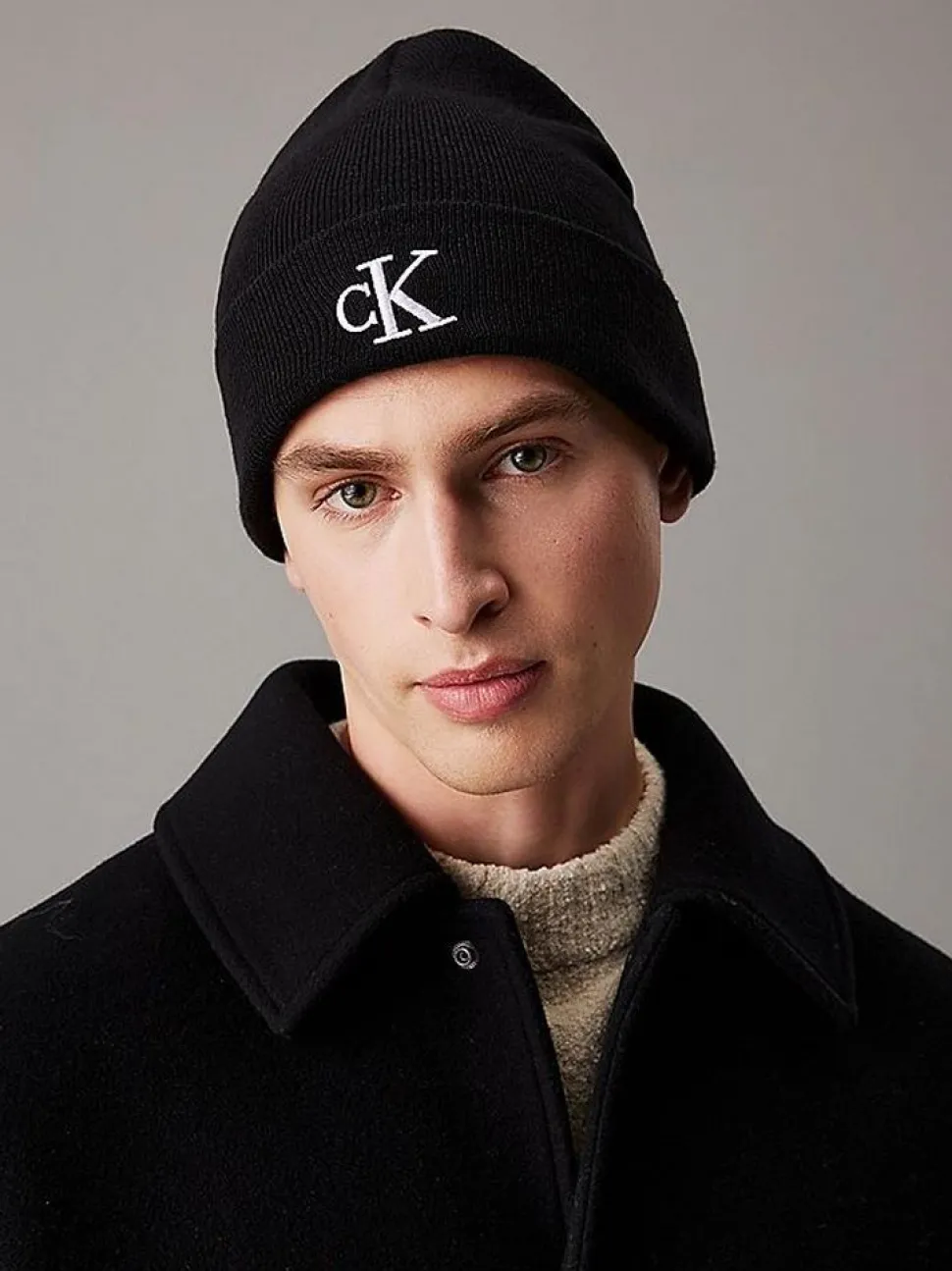 Berretto Calvin Klein Monogram Beanie Nero
