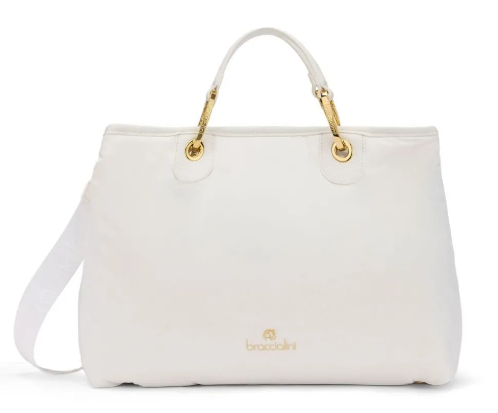 Borsa a mano Braccialini Beth Puffy Bianca