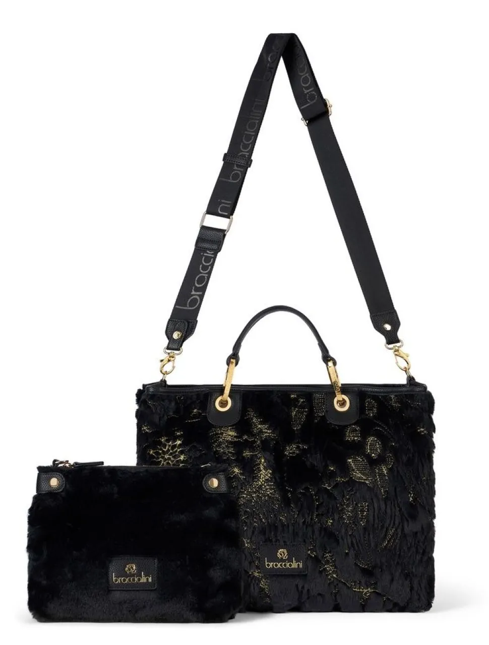 Borsa a mano Braccialini Beth Fur Nera