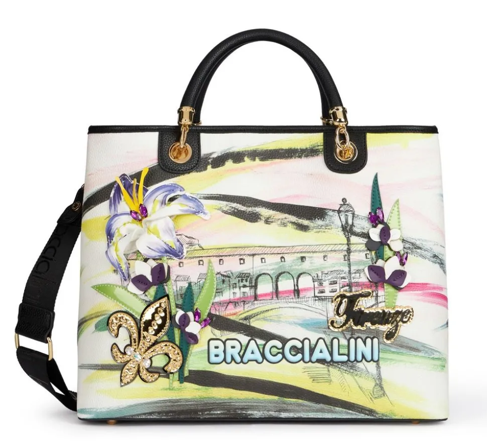 Borsa a mano e tracolla Braccialini Cartoline Firenze