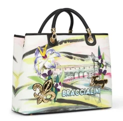 Borsa a mano e tracolla Braccialini Cartoline Firenze