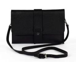 Borsa a mano e tracolla in pelle 20067 Nera