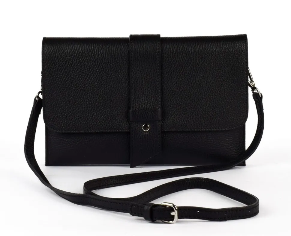 Borsa a mano e tracolla in pelle 20067 Nera