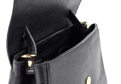Borsa a mano e tracolla in pelle 20017 Nero