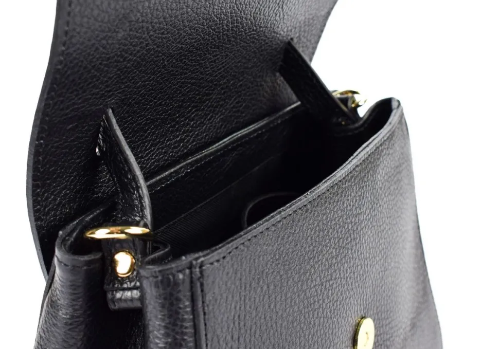 Borsa a mano e tracolla in pelle 20017 Nero