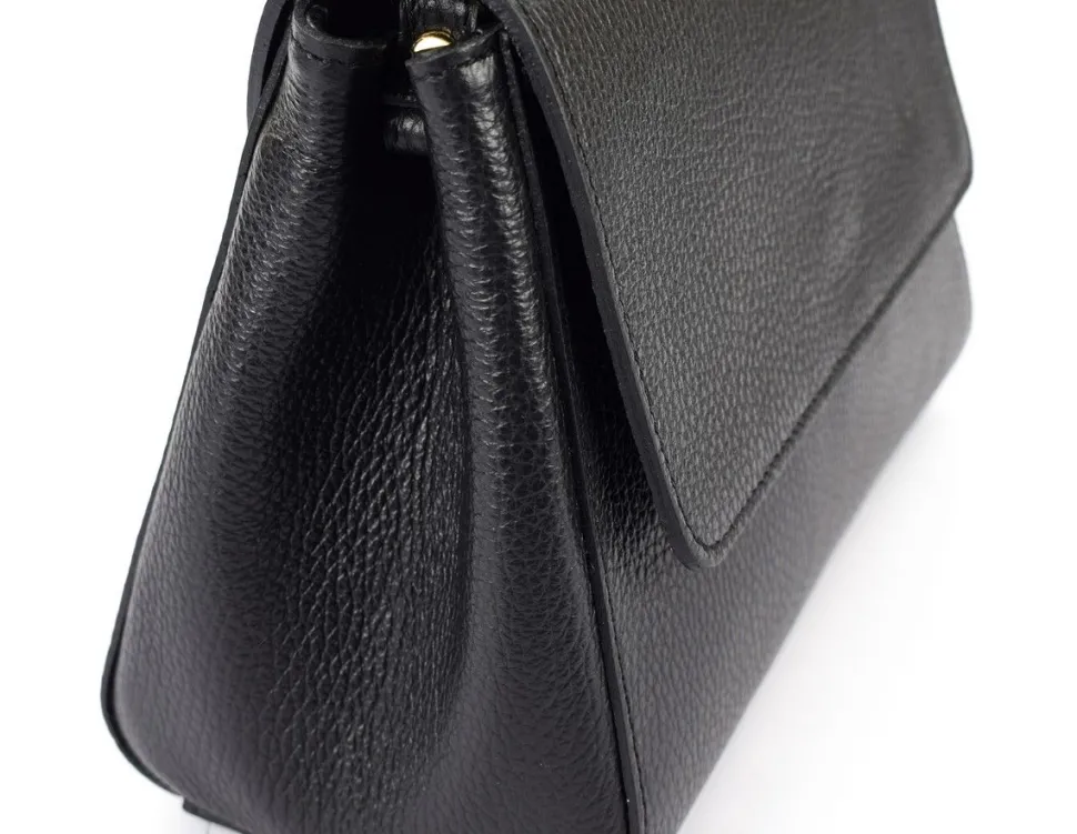 Borsa a mano e tracolla in pelle 20017 Nero