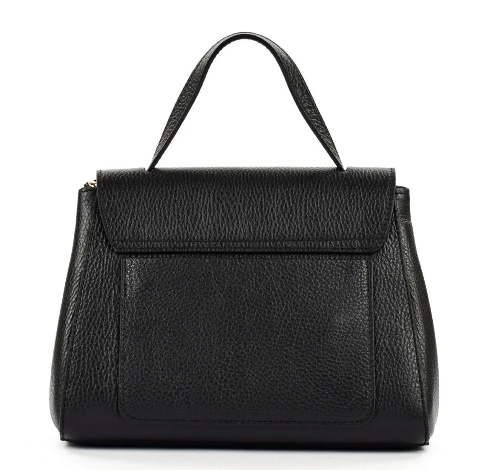 Borsa a mano e tracolla in pelle 20017 Nero