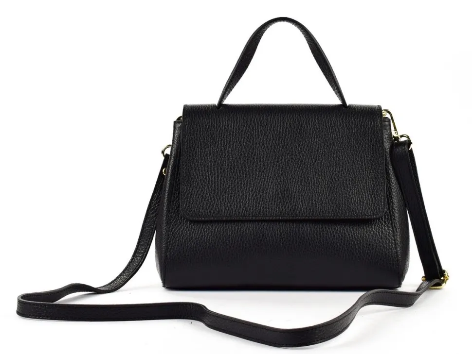 Borsa a mano e tracolla in pelle 20017 Nero