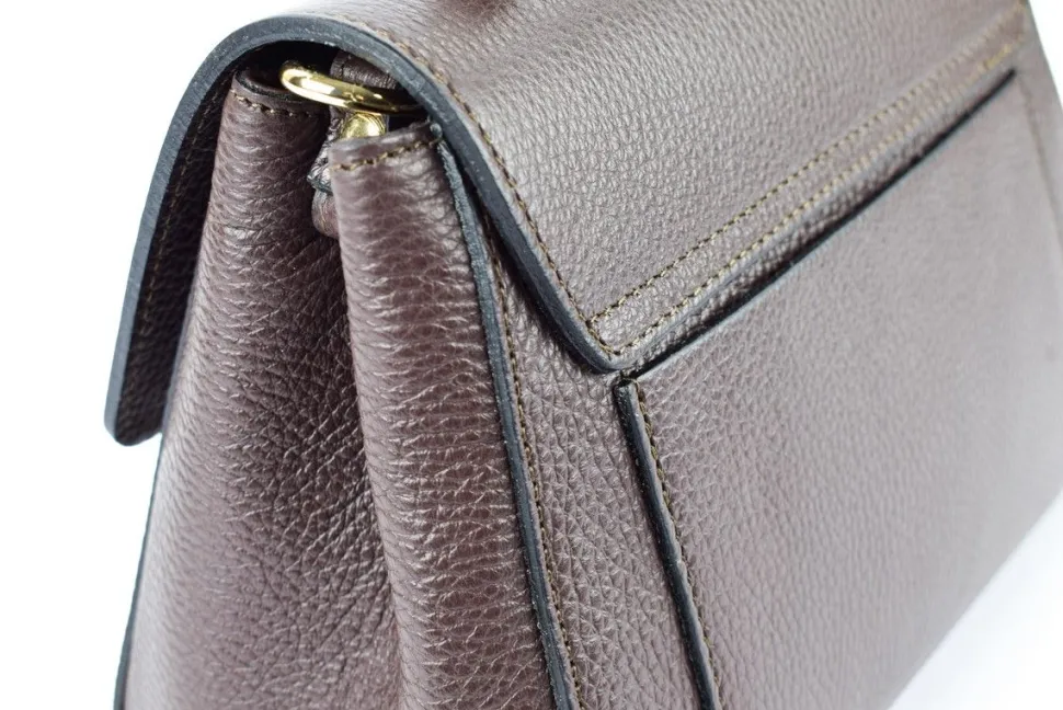 Borsa a mano e tracolla in pelle 20017 moro